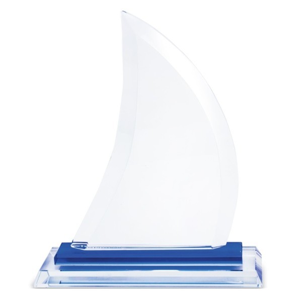 Trofeo Cristal Barco Velero Mediano OFIUCO - Ref. Z-981 Cifra