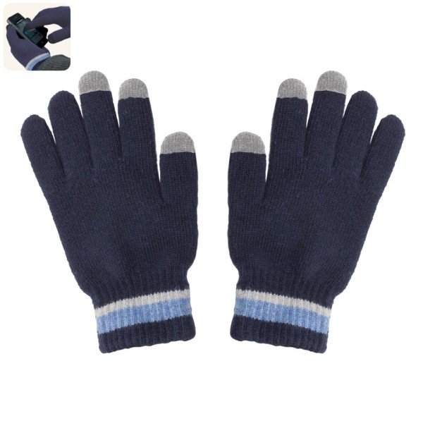 Guantes Touch Screen CANADÁ Azul Marino / Gris - Ref. 10222-MA-GR Cifra