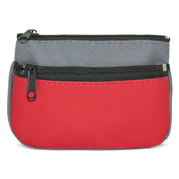 Monedero Bicolor 2 Cremalleras DUBLE Rojo / Gris - Ref. B-631-RO Cifra