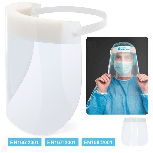 Pantalla Protección Facial SANTA LUCÍA Blanco - Ref. CV-15 Cifra