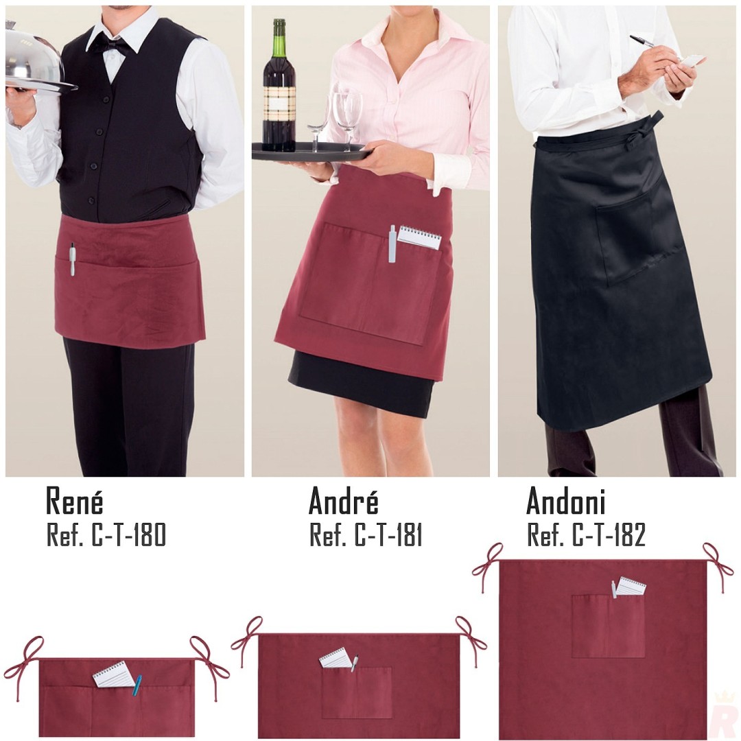 Mandil Profesional Camarero Mediano Algodón...