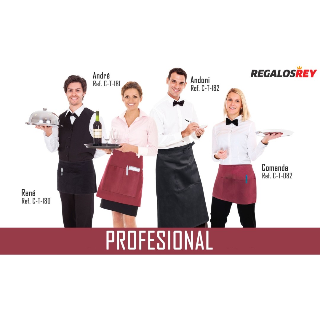 Mandil Profesional Camarero Grande Algodón...