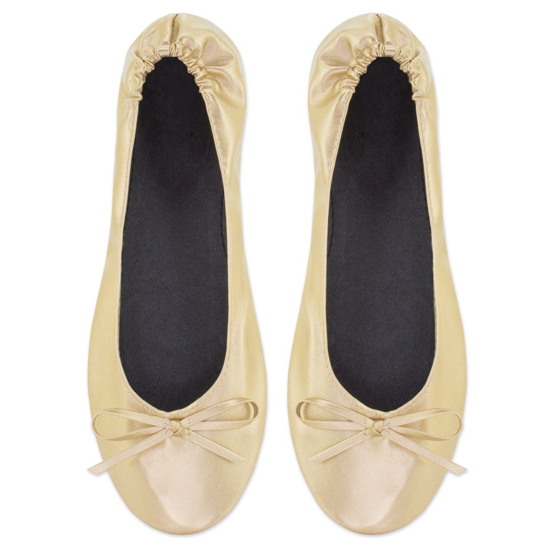 Zapatilla Plegable Oro Plata (12 Pares) BALLET Oro o Dorado - Ref. Z-689-OR Cifra