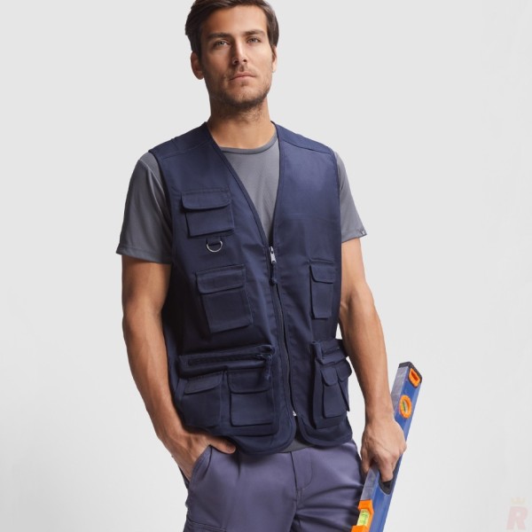 Chaleco Laboral Multibolsillos Hombre Cuello Pico VENERA - Ref. 9111 Roly WRK