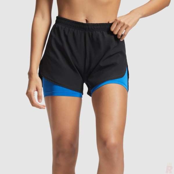 Pantalón Corto Técnico Deportivo Reflectante Malla Interior Mujer LANUS - Ref. 6655 Roly