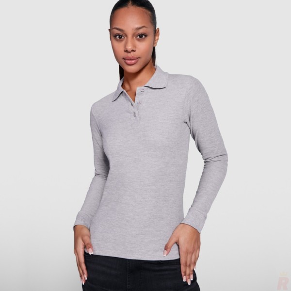 Polo Mujer Entallado Manga Larga 100% Algodón Piqué ESTRELLA WOMAN L/S - Ref. 6636 Roly WRK