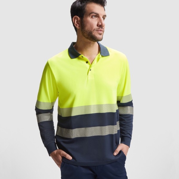 Polo Técnico Alta Visibilidad Unisex Manga Larga VEGA LS - Ref. 9316 Roly WRK