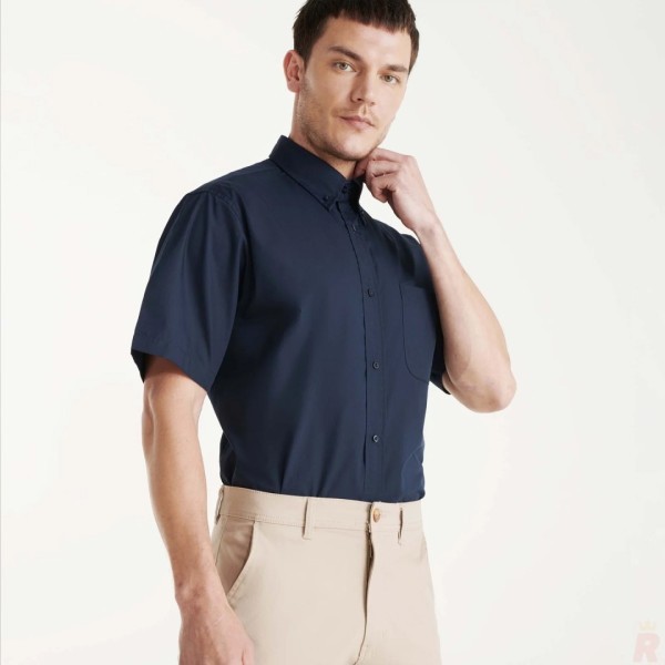 Camisa Hombre Laboral Manga Corta Bolsillo AIFOS