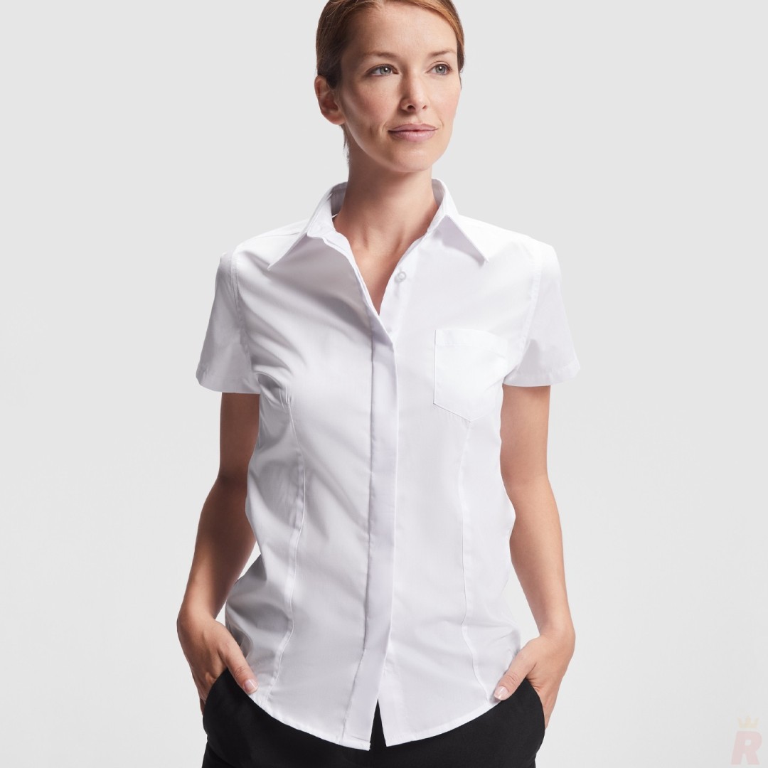Camisa Mujer Laboral Manga Corta Bolsillo SOFIA
