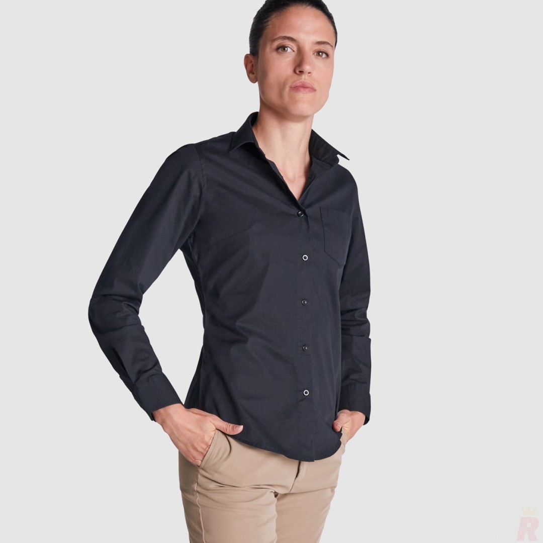 Camisa Mujer Manga Larga Tejido Stretch MOSCÚ...