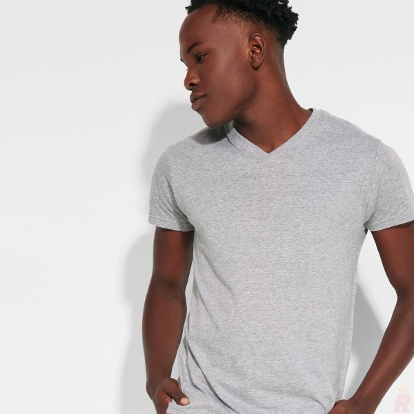 Camiseta Básica Hombre Escote Pico SAMOYEDO