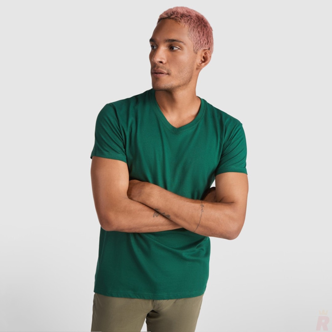 Camiseta Básica Hombre Escote Pico SAMOYEDO