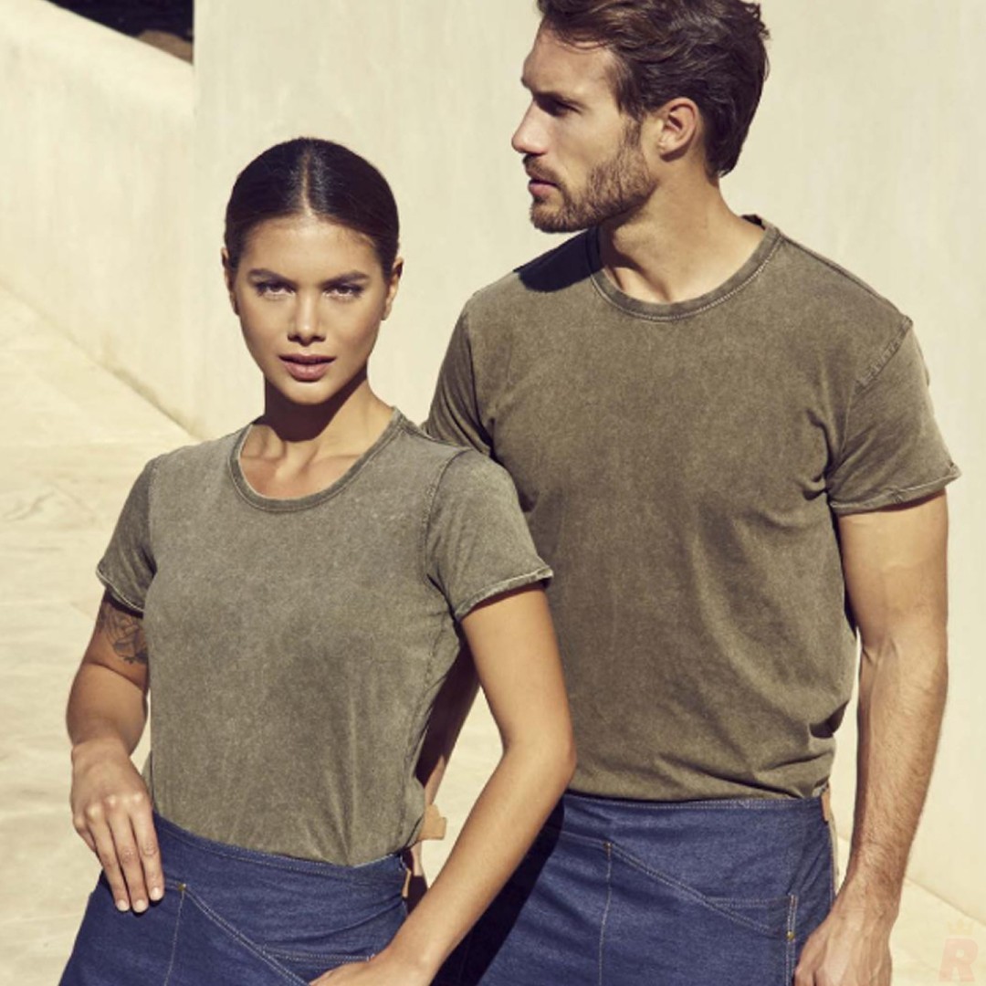 Camiseta Básica Mujer Efecto Jeans 100% Algodón...