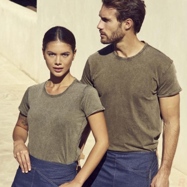 Camiseta Básica Mujer Efecto Jeans 100% Algodón Peinado HUSKY WOMAN