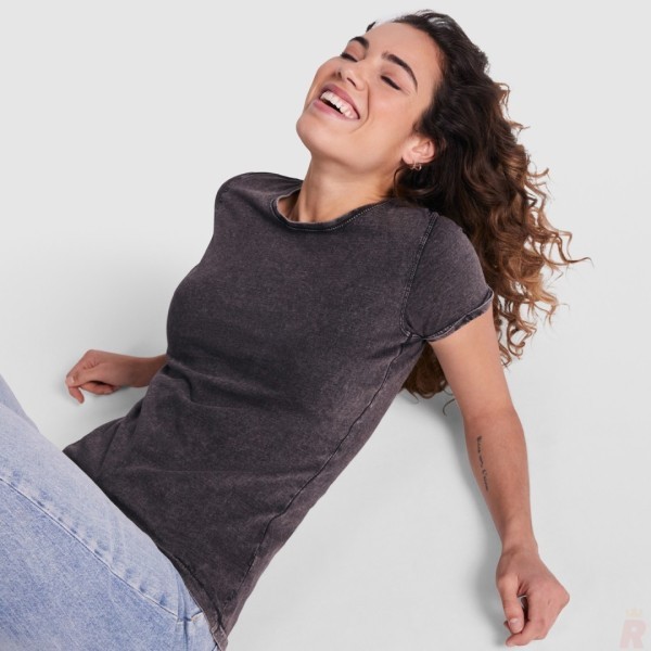 Camiseta Básica Mujer Efecto Jeans 100% Algodón Peinado HUSKY WOMAN