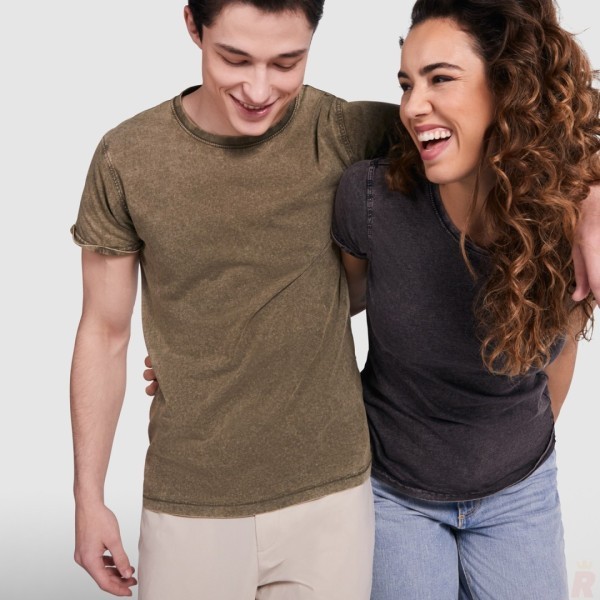 Camiseta Básica Mujer Efecto Jeans 100% Algodón Peinado HUSKY WOMAN