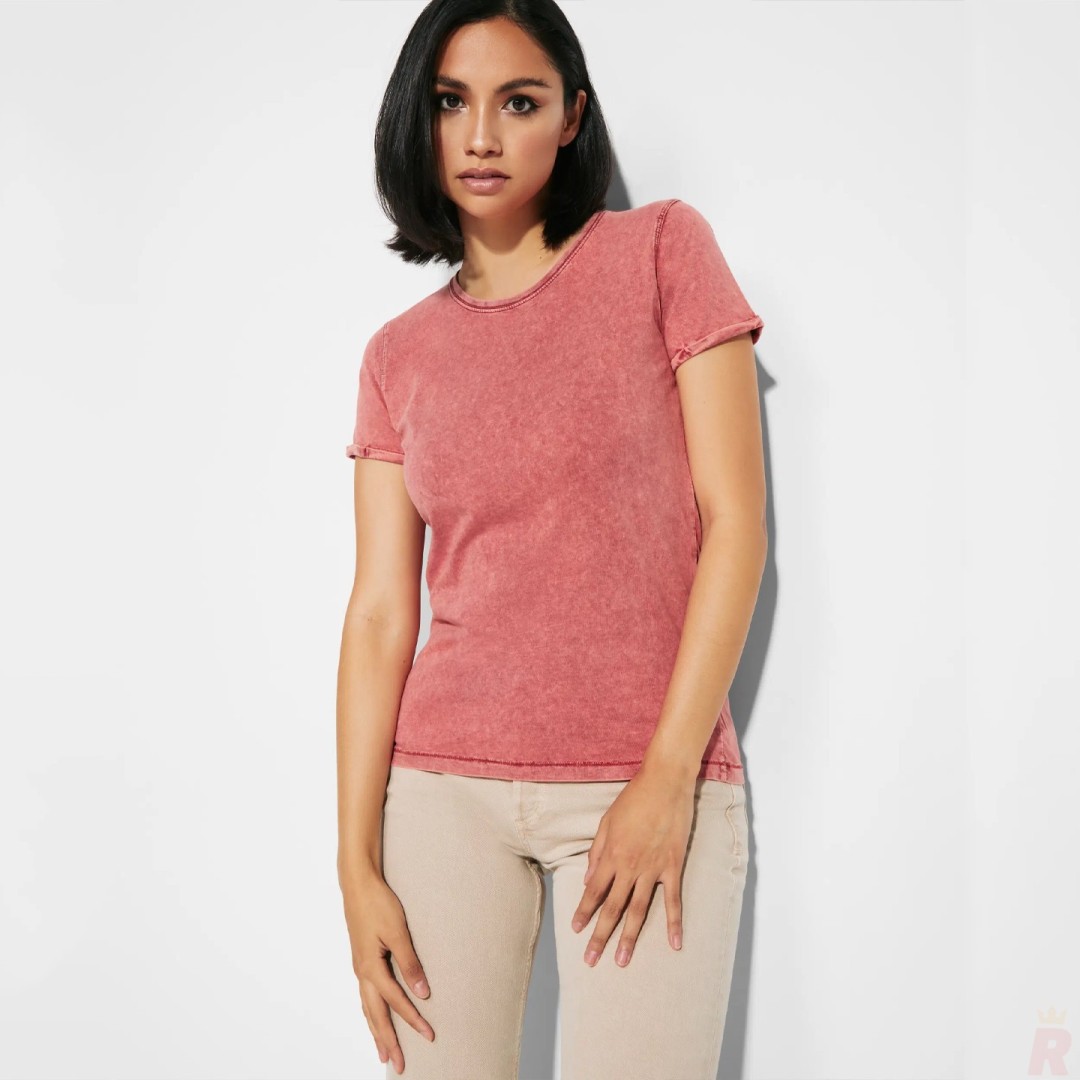 Camiseta Básica Mujer Efecto Jeans 100% Algodón...