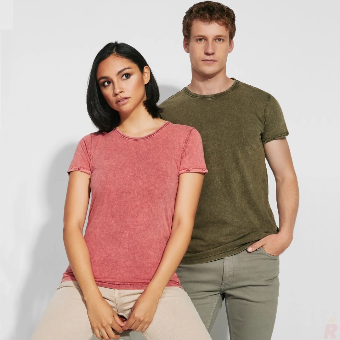 Camiseta Básica Mujer Efecto Jeans 100% Algodón...