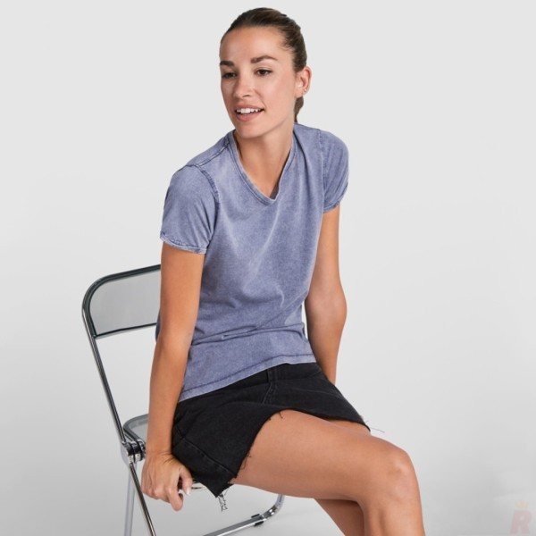 Camiseta Básica Mujer Efecto Jeans 100% Algodón Peinado HUSKY WOMAN