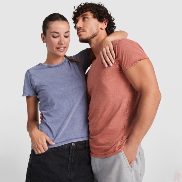 Camiseta Básica Mujer Efecto Jeans 100% Algodón Peinado HUSKY WOMAN