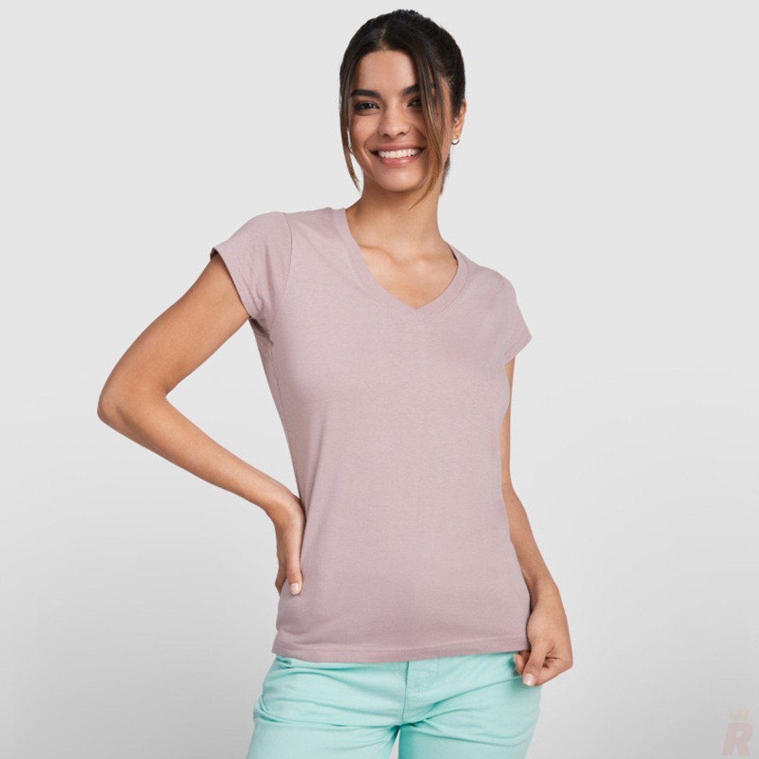 Camiseta Básica Mujer Escote Cuello Pico VICTORIA