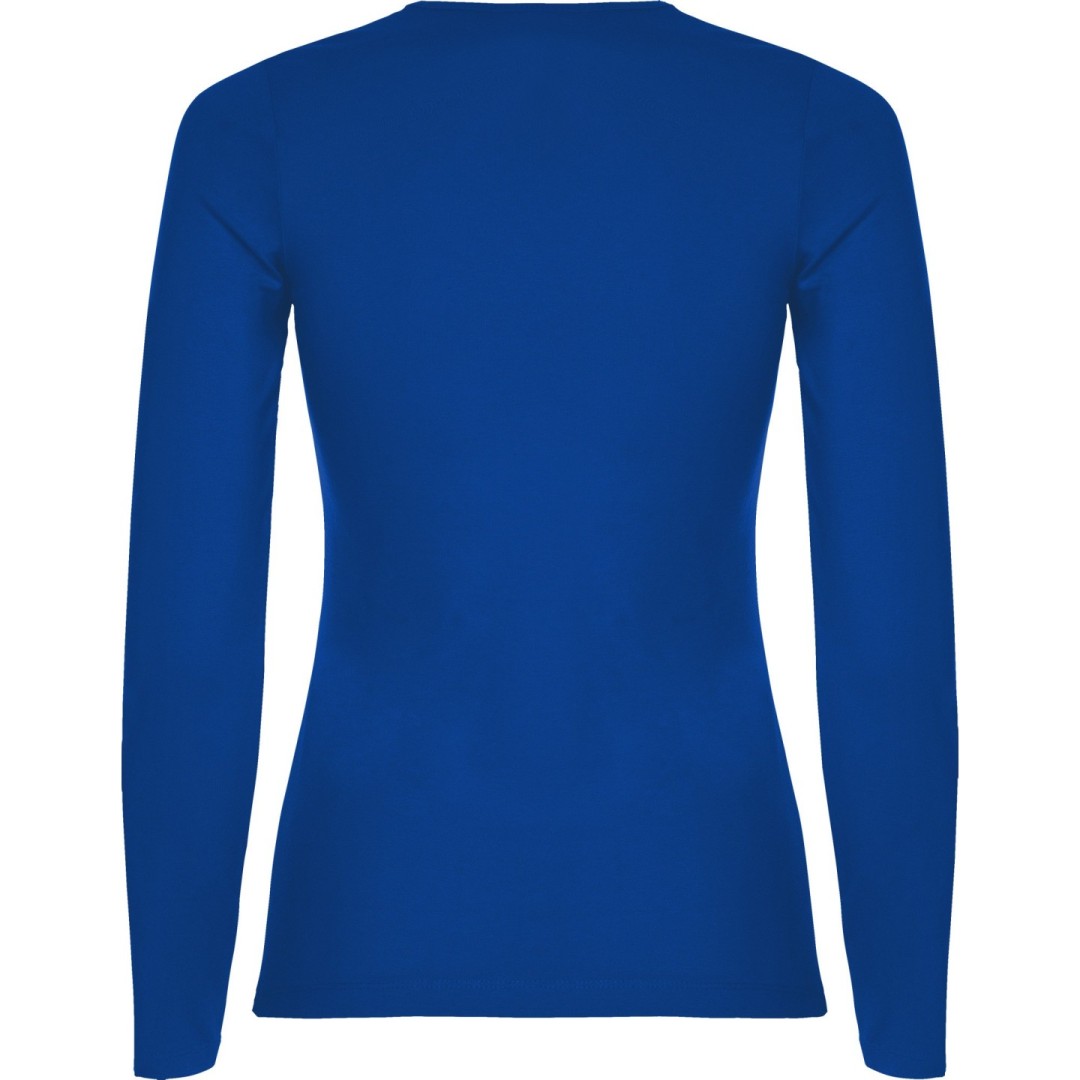 Camiseta Básica Semientallada Mujer Manga Larga...