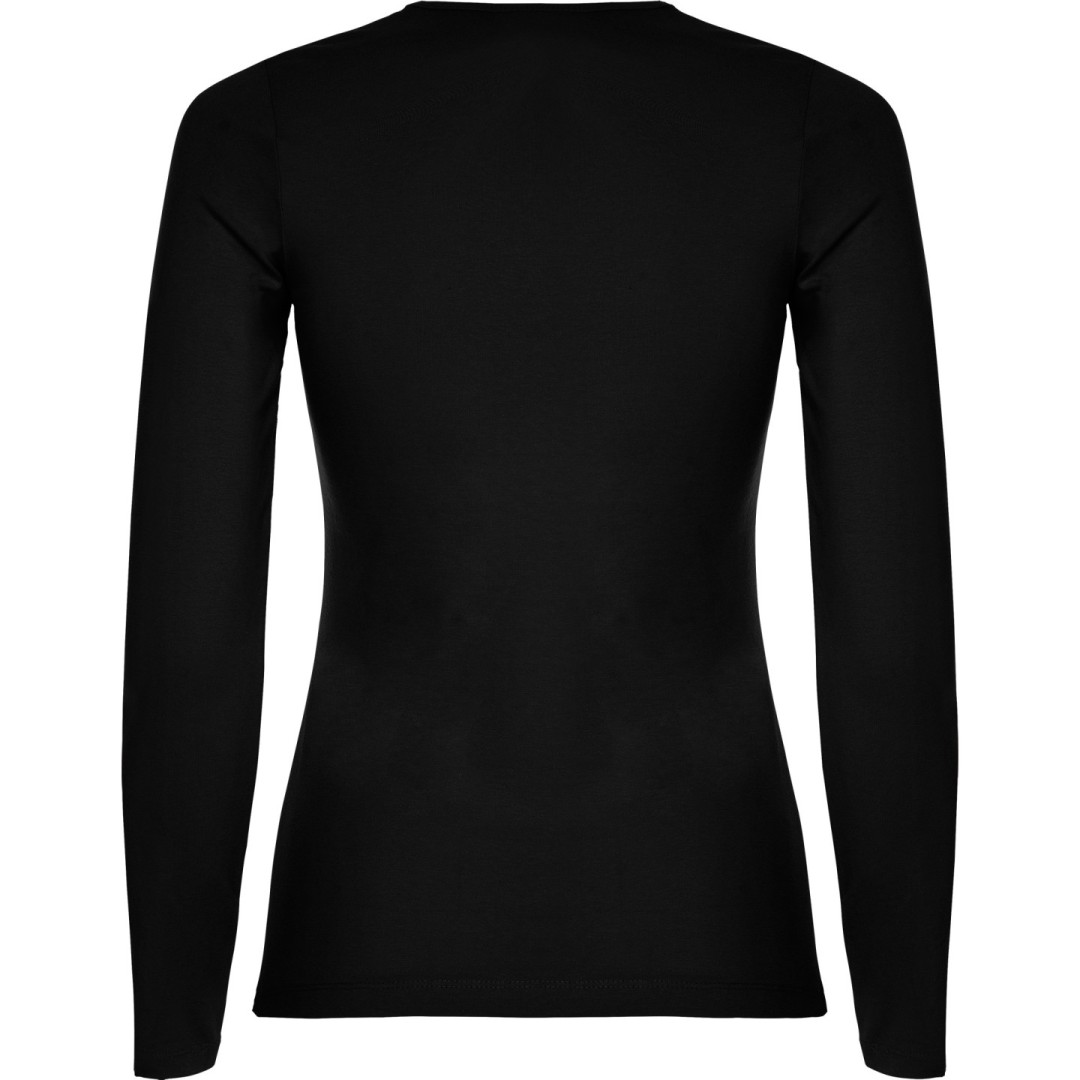 Camiseta Básica Semientallada Mujer Manga Larga...