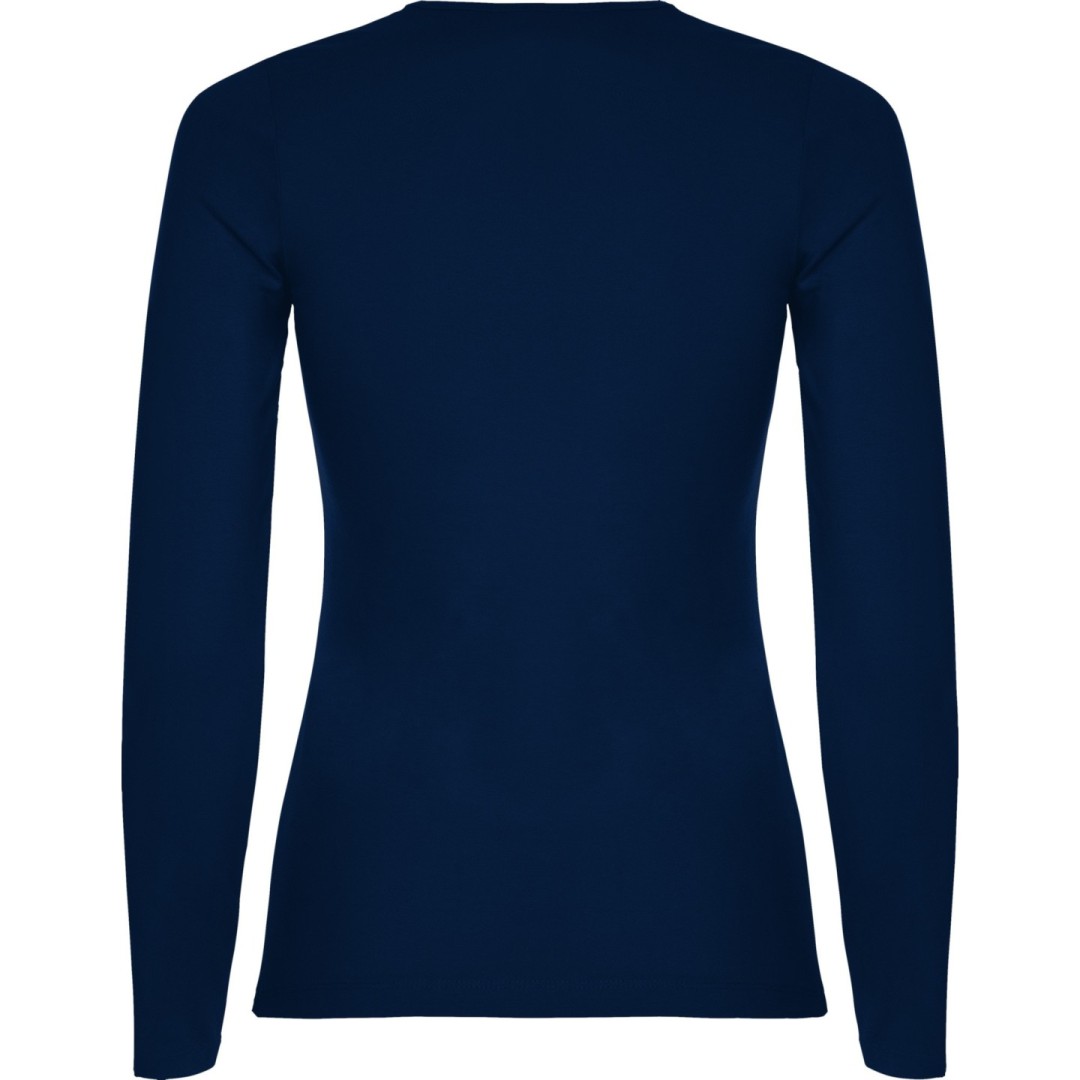 Camiseta Básica Semientallada Mujer Manga Larga...