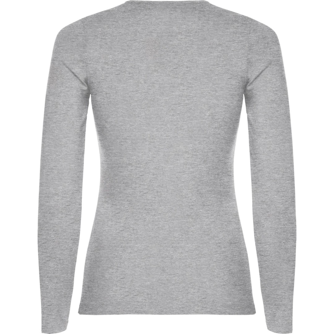 Camiseta Básica Semientallada Mujer Manga Larga...