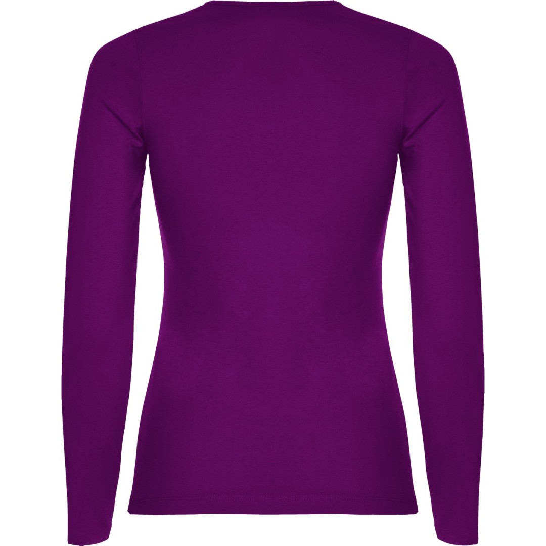 Camiseta Básica Semientallada Mujer Manga Larga...