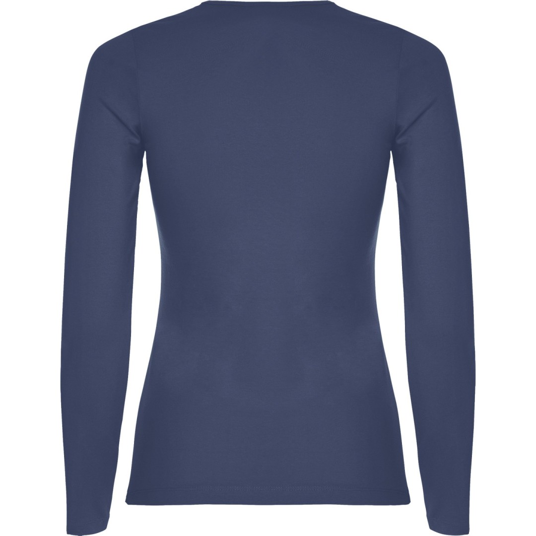 Camiseta Básica Semientallada Mujer Manga Larga...