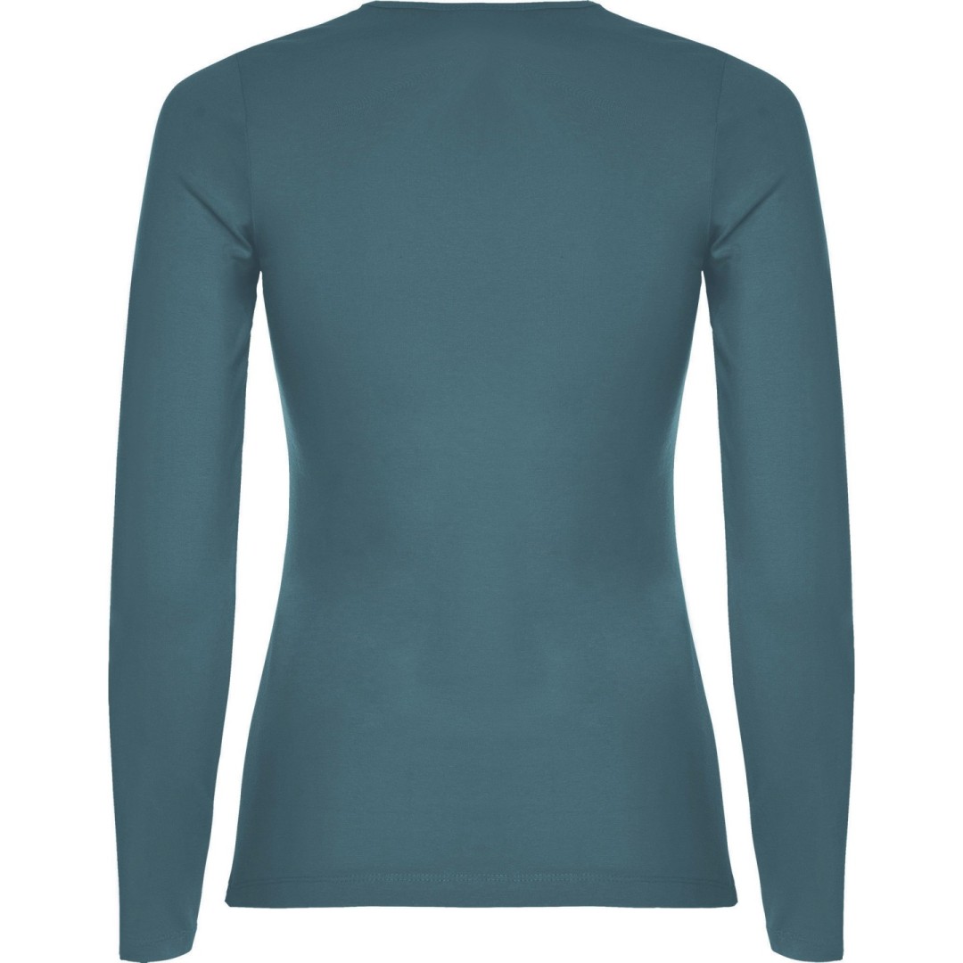 Camiseta Básica Semientallada Mujer Manga Larga...