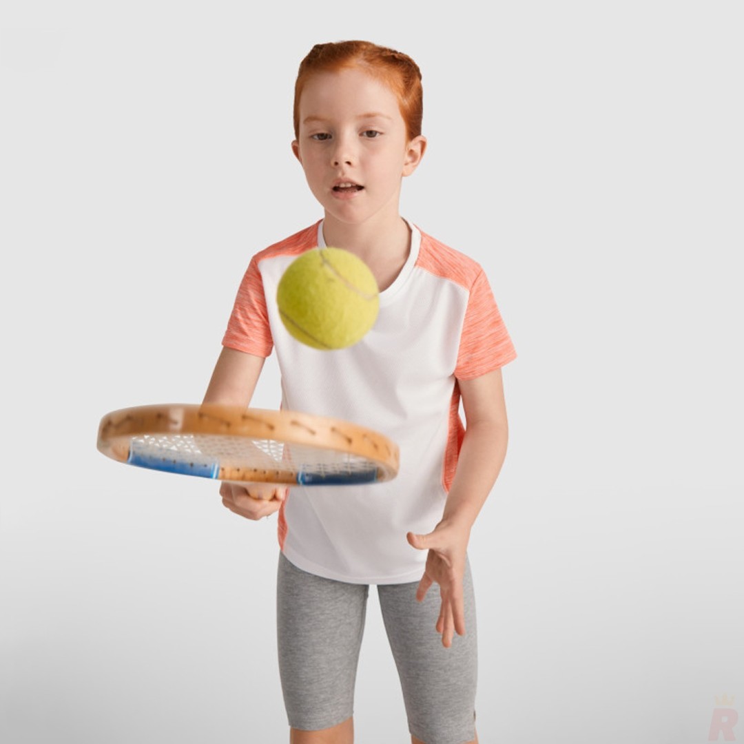 Camiseta Técnica Infantil Combinada Jaspeada...