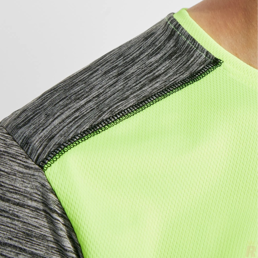 Camiseta Técnica Infantil Combinada Jaspeada...