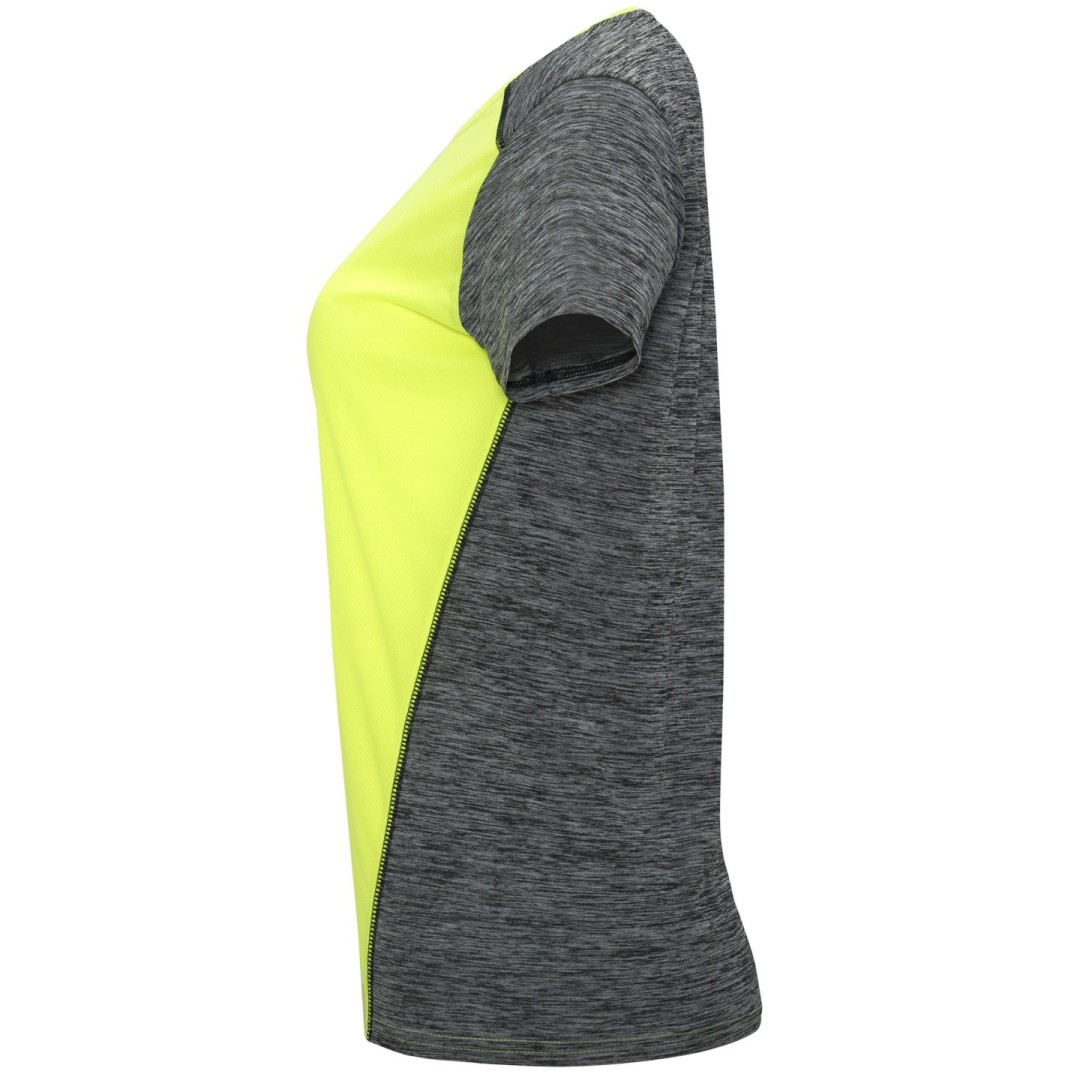 Camiseta Técnica Mujer Combinada Jaspeada...