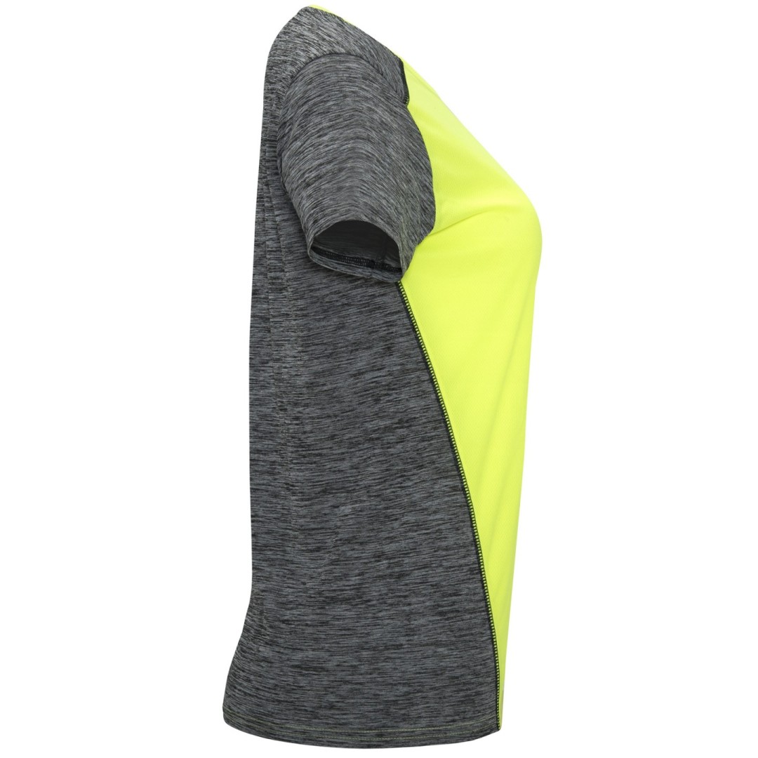 Camiseta Técnica Mujer Combinada Jaspeada...