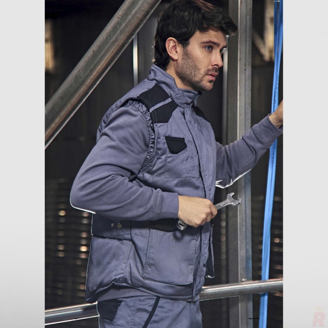 Chaleco Laboral Combinado Multibolsillos Hombre...