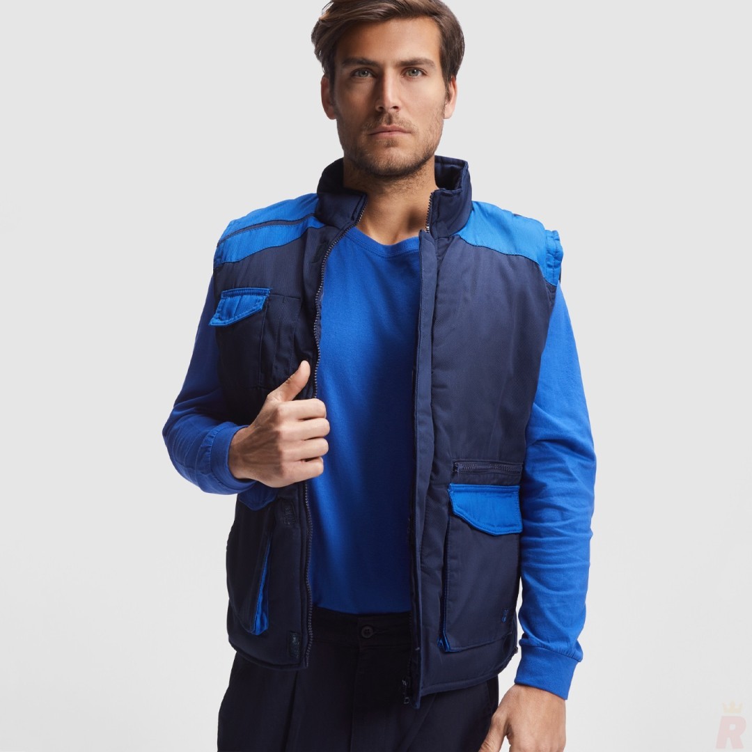 Chaleco Laboral Combinado Multibolsillos Hombre...