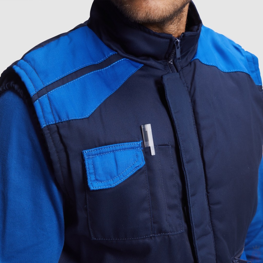 Chaleco Laboral Combinado Multibolsillos Hombre...