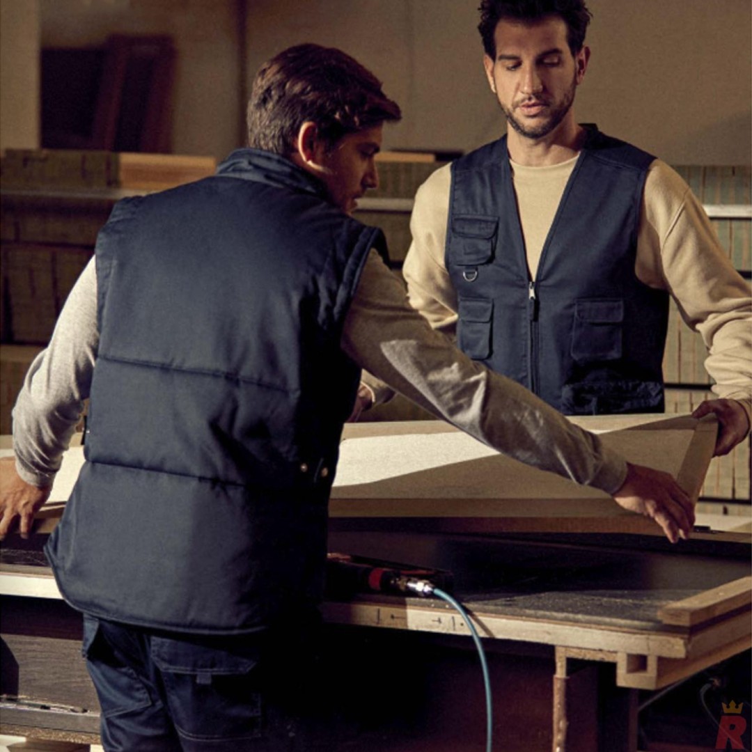 Chaleco Laboral Multibolsillos Hombre Cuello...