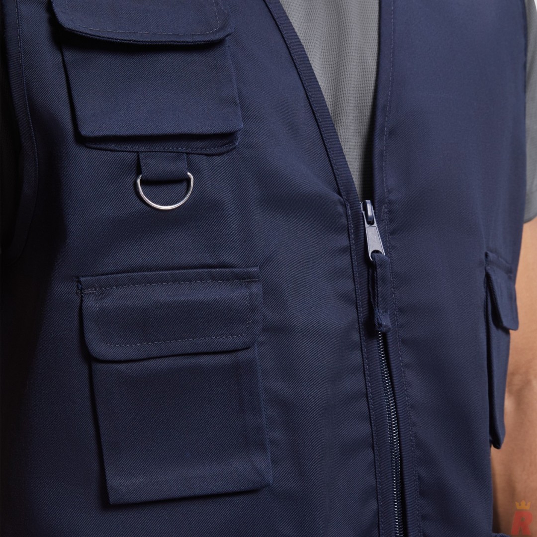 Chaleco Laboral Multibolsillos Hombre Cuello...