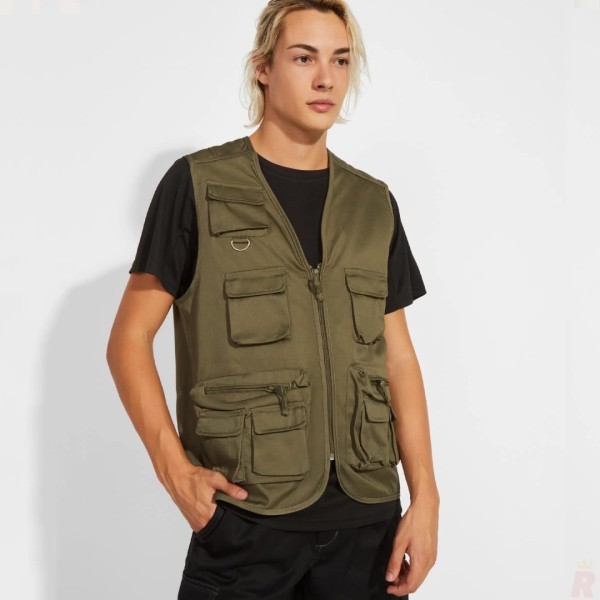 Chaleco Laboral Multibolsillos Hombre Cuello Pico VENERA