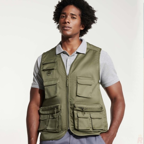 Chaleco Laboral Multibolsillos Hombre Cuello Pico VENERA