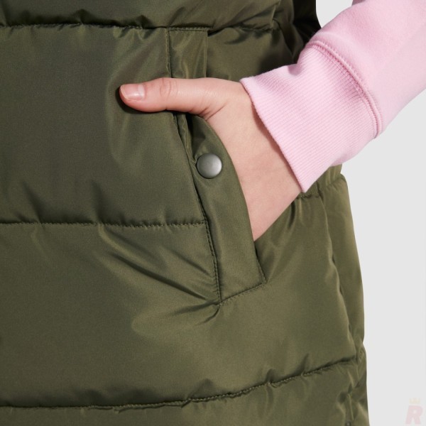 Chaleco Largo Acolchado Mujer Capucha Extraible REINE