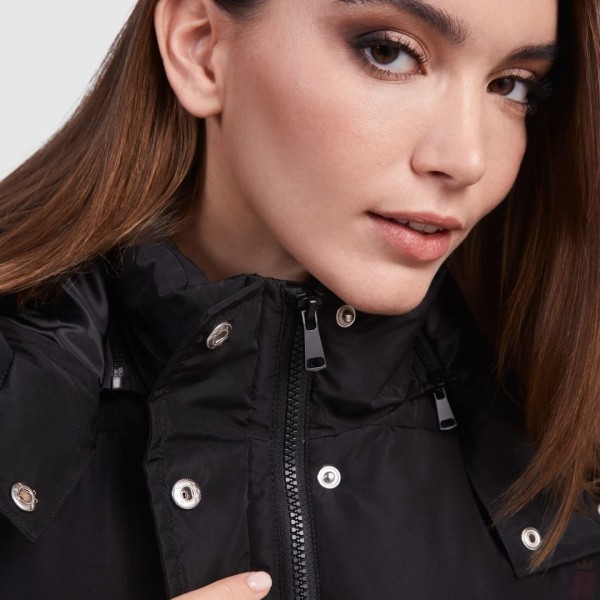 Chaleco Largo Acolchado Mujer Capucha Extraible REINE