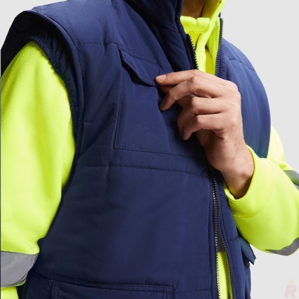 Chaleco Reversible Alta Visibilidad Multibolsillos Unisex PERSEI