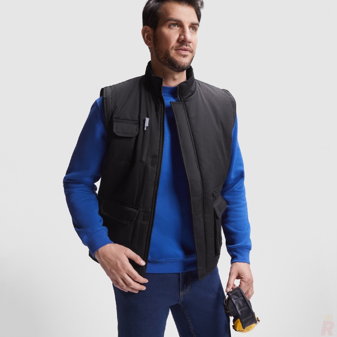 Chaleco Trabajo Multibolsillos Acolchado Hombre...