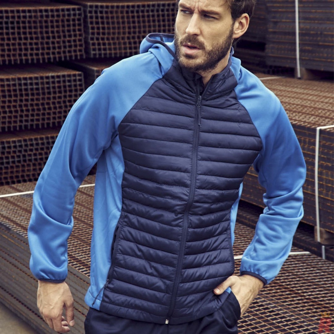 Chaqueta Combinada Acolchada Deportiva Capucha...