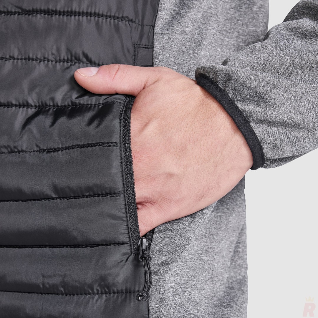 Chaqueta Combinada Acolchada Deportiva Capucha...