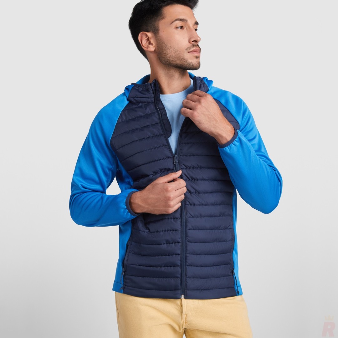 Chaqueta Combinada Acolchada Deportiva Capucha...